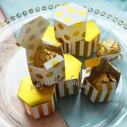 50PCS Gold Polka Dot Candy Boxes Wedding Reception Decors Ideas Birthday Party Sweet Package Event Chocolate Box Supplies