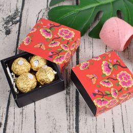 Happy New Year Traditional Chinese Style Flower Chocolate Cake Candy Gift Boxes For Kitchen Baking Decoration Za6352