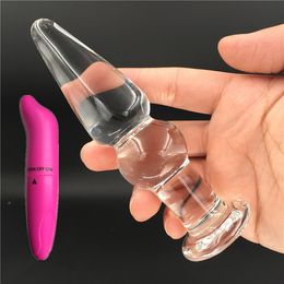 2 Pcs/Lot Vibrator And classic 2 Bead crystal Anal butt plug penis Sex toy Adult products for women men female male masturbation Y18102305