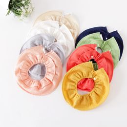 24*24cm 360 degree Cotton Round Baby Burp Cloths Cute pure color Kids Bibs 20pcs/lot T2I040