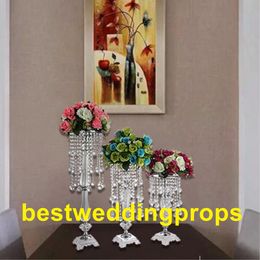 new style acrylic crystal Candle Holders Flower Vase Candlestick Wedding Decoration Table Centerpiece Flower Rack Road Lead best00128