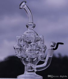 New come Eight Recycler glass bong dabs new Percolator Cyclone Helix water pipe Such an intricate Recycler water pipe oil rig