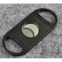 Pocket Plastic Stainless Steel Double Blades Cigar Cutter Knife Scissors Tobacco Black New High Quality Free Shipping