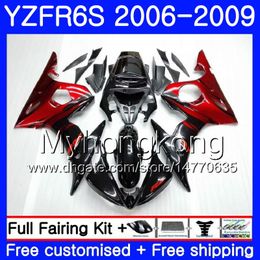 Body For YAMAHA Red flames factory YZF R6 S R 6S YZF600 YZFR6S 06 07 08 09 231HM.4 YZF-600 YZF R6S YZF-R6S 2006 2007 2008 2009 Fairings Kit