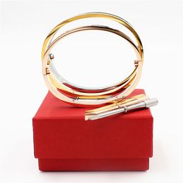 Luxury High Qualtiy Classic Design Bracelets&Bangles For Lover's Stainless Steel Cuff Wedding Bracelets Jewelry With Screw