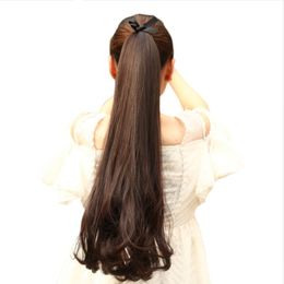 Long Hair Wigs Curly Synthetic Ponytail-Clip In Ponytail Claw Drawstring Ponytail Heat Resistant Clip Hair-Tail