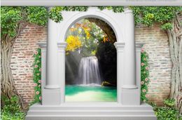 papel de parede Custom Wallpaper Murals Waterfall scenery Wall Mural 3D wall paper TV backdrop photo wallpaper