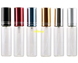 200pcs/lot 18x82mm size 10ML Transparent Glass Spray Perfume bottle Emtpy Refillable bottles With Full cover cutting alumium cap