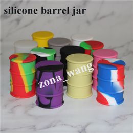 Storage Silicone Jar Container 26ml Wax Box For Oil Drum Barrel Containers 5pcs lot Mixed Color silicone water pipe barrel rigs