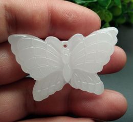 Natural Afghan jade white jade butterfly jade pendant natural butterfly pendant neck ornaments car hanging retro