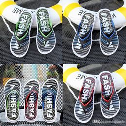 Best Quality New Europe Brand summer Hawaii Flip Flops mens striped sandals causal Non-Slip summer outdoor beach flip flops size 40-45