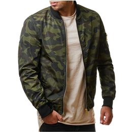 2018 New Autumn Casual Solid Camouflage Slim Men Bomber Jacket Male Baseball Men'S Windbreaker Jackets Coat Men'S Jacket 4XL