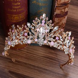 Silver Bridal Crown Rhinestone Crystals Royal Wedding Queen Crowns Princess Crystal Baroque Birthday Party Tiaras Pink Gold Sweet 16