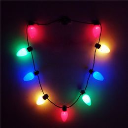 Party Decoration LED Christmas Xmas Light Up Necklace Bulb for Holiday Partites Favours 9 LEDs Bulbs - Ugly Sweater Accessories QW8700