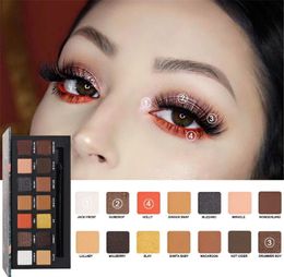 14 Colours Shimmer Matte Eyeshadow Makeup Palette Long Lasting Waterproof Nude Eye Shadow With Brush Cosmetic metallic eyeshadows DHL free