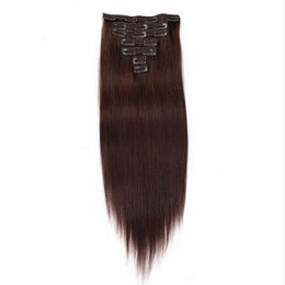 -Clip afroamericana per capelli lisci brasiliani di Remy nelle estensioni dei capelli umani 100G 7pcs 100% clip di capelli umani in nessun spargimento, groviglio libero