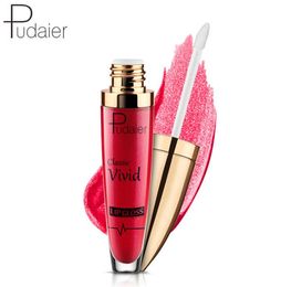 Pudaier Non-stick Cup Nutritious Liquid Lip Gloss Glitter Flip 18Colors Glitter Pigment Diamond Waterproof Liquid Lipstick