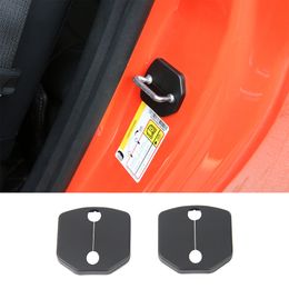 Black ABS Car Door Lock Buckle Cover Decoration Sticker For Ford Mustang 15+ Interior Accessories