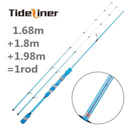 adjustable 1.68m-1.98m UL spinning fishing rod double 2 tips automatic telescopic ultra light spinner carbon Fibre fishing rod