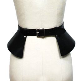 Sexy leather skirt punk catwalk models wild temperament belts Leisure bound decoration split thin leather wide belt girdle S18101807