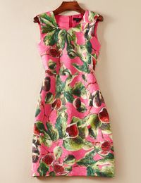 Fashion Flower Print Women Sheath Dress Sleeveless Casual Dresses 09K890