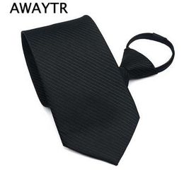 -AwayTr Black Reißverschluss Krawatten für Männer leicht zu ziehen Schmale Hals Herrenkrawatte Mode Red Plaid Neck Tie für Partyhochzeit