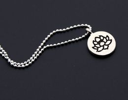 free ship 20pcs/lot Antique silver Lotus Flower Choker Charms Ball Chain Necklace DIY