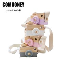 Wooden Camera Baby Pillows INS Hand Make Infant Wood Pillow Cute Children's Room Decoration Toy Kids Birthday Christmas Gift