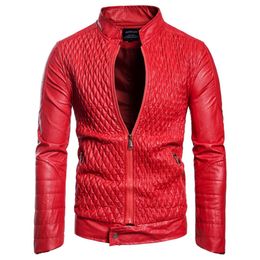 Fasion Mens Winter Leather Jacket Zipper Pocket Top