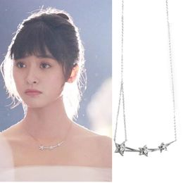 2018 Fashion Popular Exquisite Meteor garden Same Style Geometric Star S925 Silver Necklace For Women Fine Jewellery Gift