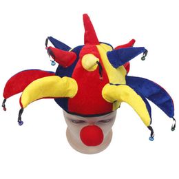 Funny Multicolor Halloween Hats And Caps Jester Clown Mardi Gras Party Costume Hat Adult Outfit Costumes Halloween Ballroom Club Supplies
