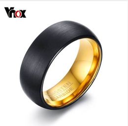 VNOX 8mm Black Matt Surface Tungsten Rings for Men Bridegroom Wedding Band Jewelry Engraved TUNGSTEN CARBIDE Male Casual Bijoux
