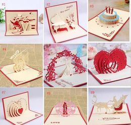 Hot New 3D Pop Up Cards Invitations Valentine Lover Love Romantic Birthday Wedding Anniversary Greeting Cards Gift Postcard SN786