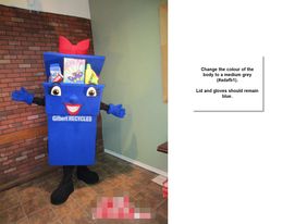 Custom Grey trash can mascot costume