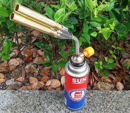 New Portable Welding Soldering Twin Brazing Gas Torch Gas Burner Welding Torch for Kitchen Outdoor Camping BBQ Air Conditioning