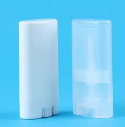Portable DIY 2000PCs/lot 15ml Plastic Empty Oval Lip Balm Tubes Deodorant Containers Clear White Lipstick Fashion Cool Lip Tubes