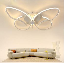 Modern Minimalist LED Ceiling Light Butterfly Chandelier Lighting Dimmable Home Lamp for Kids Room bedroom