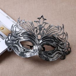 Vintage Princess Mask Gold/Sliver Half Face PVC Masquerade Venetian Masks Halloween For Masquerade Cosplay Club Decoration