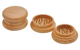 Wooden Tobacco Grinder Herb Spice Handle Grinder Crusher 53mm 2 Parts for Smoking Rolling Machine Smoking Pipe Supplier