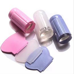 Wholesale 5 Colours Clear Nail Art Jelly Stamper Stamp Scraper Set Polish Stamping Manicure Tools Free Shipping