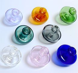 DHL Coloured Glass Bottle Carb Cap Dome For Less 34mm Quartz Banger Nail 2mm 3mm 4mm Thick Enail Domeless Nails