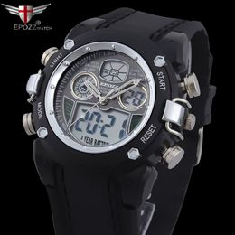 Punk style Fashion Sport Top Brand Epozz Mens Watches Rubber Alarm Clock Quartz Watch Men Wristwatch Relogio Masculino