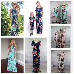 Mommy And Me Dresses Family Matching Clothes Mother And Daughter Dresses Family Matching Clothes Kids Parent Children Floral Printed Dress