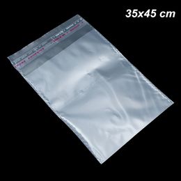 100Pcs Lot 35x45 cm Matte Self Adhesive Seal Clear Candy Cookies Packing Bags Transparent Poly Plastic Resealable Jewellery Storage Pack Pouch