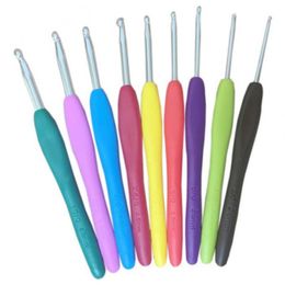 9 Pcs Mixed Metal Hook Crochet Template Kit Aluminum Knitting Needles For Loom Tool Band Diy Crafts