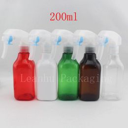 200ml empty refillable square toilet water trigger sprayer pump bottle , plastic spray PET container bottle 200cc