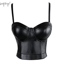 2017 new sexy women's push-up corset Gothic style PU leather zipper tie hole sling Espartilhos lingerie Espartilhos Lingerie