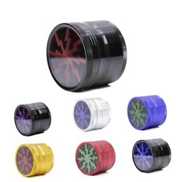 Metal Tobacco Smoking Herb Grinders 4 Layers Aluminium Alloy Lighting Grinders 63mm 12 Colors Cigarette Grinder Crusher