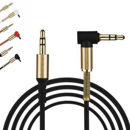 3.5mm Male To Male Right Angle Auxiliary Car Stereo Audio AUX Cable Metal for Phones Car iphone Headphones