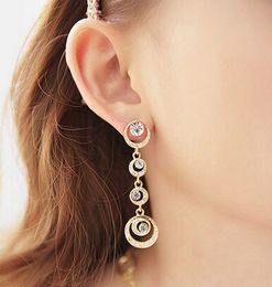 Fashion (Jewelry Manufacturer) 40 pcs a lot Circle flash diamond Earrings Bridal Fashion Earrings factory Earrings HJ190